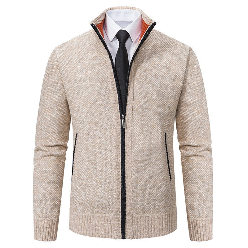 ✨【Pago contra reembolso】 ❄️Cárdigan de lana para hombre con cremallera cuello alto abrigo y cómodo para otoño e invierno 【M-4XL】