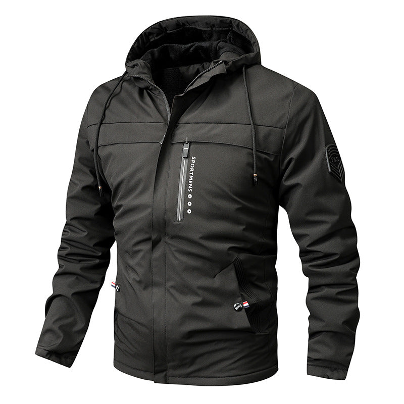 【50% de descuento】 [M-4XL] Chaqueta gruesa con capucha y cortavientos para hombre, otoño e invierno, para actividades al aire libre, informal, 2026