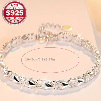 😀👉【¡Compra uno y llévate otro gratis!】💖🍀Me encanta la nueva pulsera de plata 925 con trébol de cuatro hojas para mujer, ¡a la moda!【50% de descuento】
