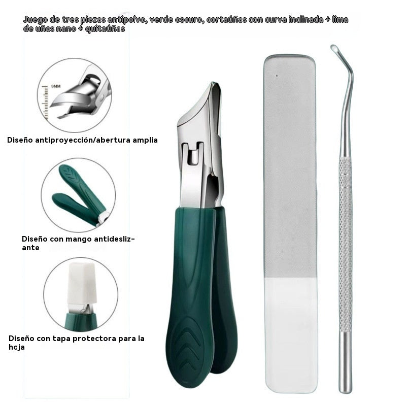 🔥【Compra 1 y recibe 1 gratis】🔥 Cortaúñas antisalpicaduras con borde inclinado de 25° (juego de 4 piezas)