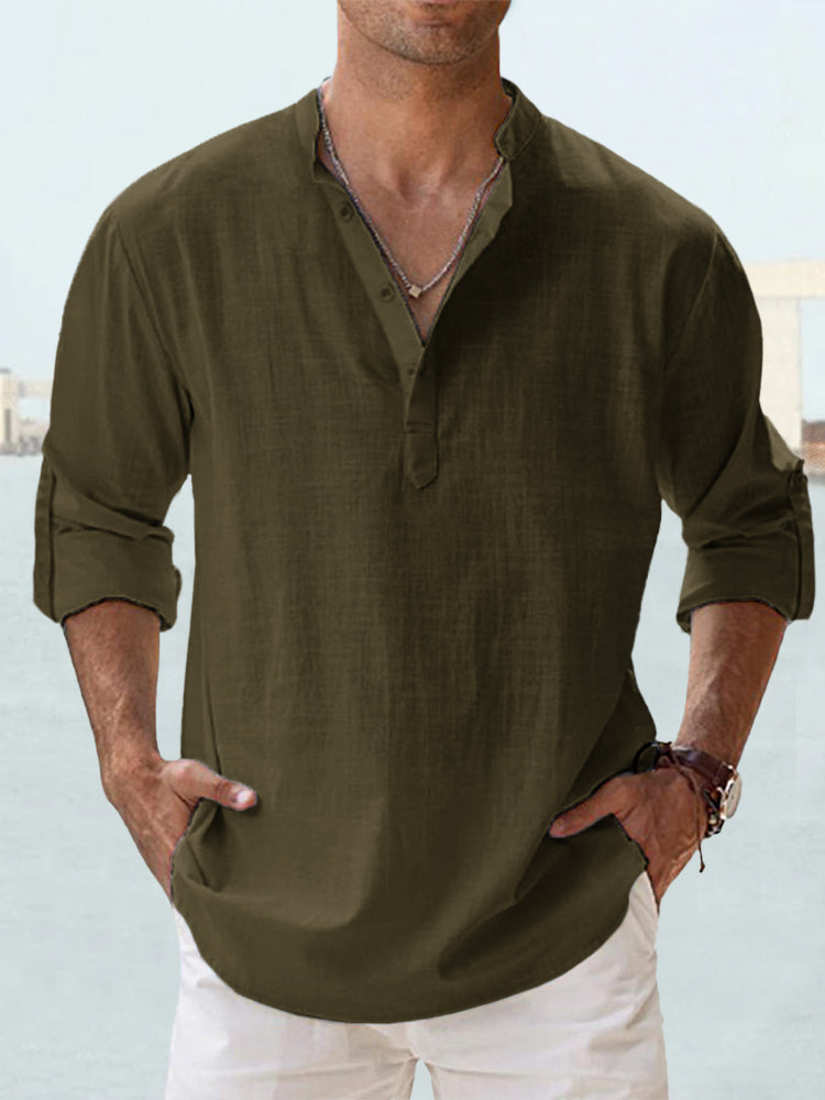 🤩【S-5XL】Camisa de manga larga para hombre, material de algodón y lino.