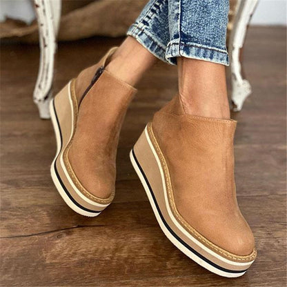 【35-43】Nuevos botines de cuero informales de gran tamaño