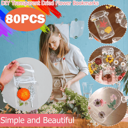 🌸🌷 【80 piezas】Materiales DIY para marcapáginas de flores secas y láminas de plastificado -Flor no incluida