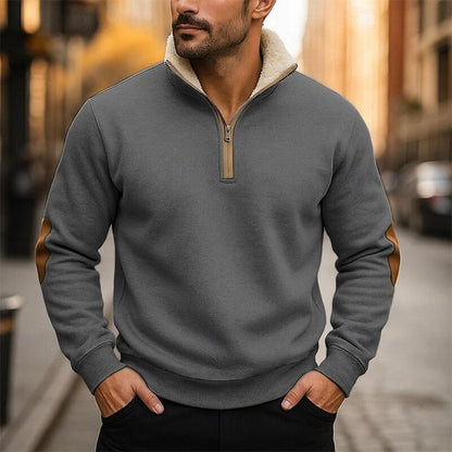 🔥【50% de descuento】Sudadera vintage con bordado y media cremallera  cómoda y con estilo