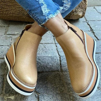 【35-43】Nuevos botines de cuero informales de gran tamaño