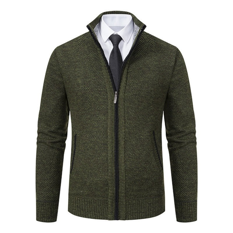 ✨【Pago contra reembolso】 ❄️Cárdigan de lana para hombre con cremallera cuello alto abrigo y cómodo para otoño e invierno 【M-4XL】