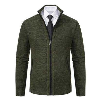 ✨【Pago contra reembolso】 ❄️Cárdigan de lana para hombre con cremallera cuello alto abrigo y cómodo para otoño e invierno 【M-4XL】