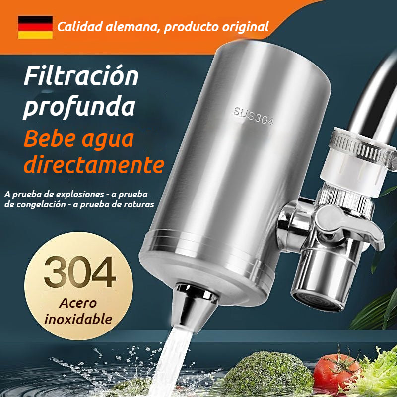 🔥【Pago contra reembolso】🏆Purificador de agua para grifos domésticos de acero inoxidable sin instalació
