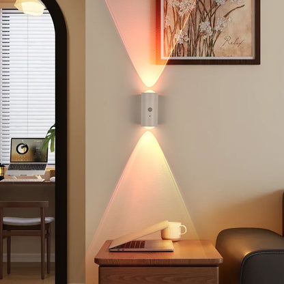 💡 Lámpara nocturna inteligente con sensor humano y base magnética – Luz de armario autoadhesiva recargable, con doble sensor tipo “ojo de gato” 🐱✨