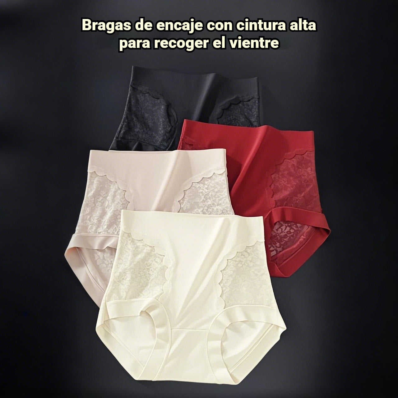 【Pago contra reembolso】Braguitas de control de abdomen de alta elasticidad con encaje sin costuras para mujer, bragas moldeadoras y levantadoras de glúteos