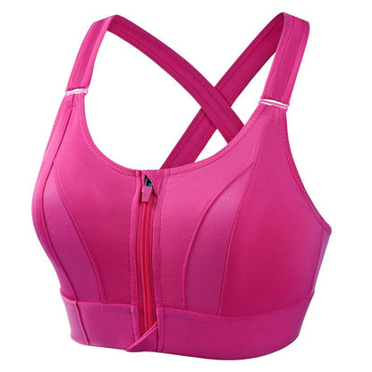 💖【Compra 1 y llévate 1 gratis】✨【S-5XL】Sujetador deportivo ajustable con cremallera frontal sin aros, soporte firme y espalda cruzada