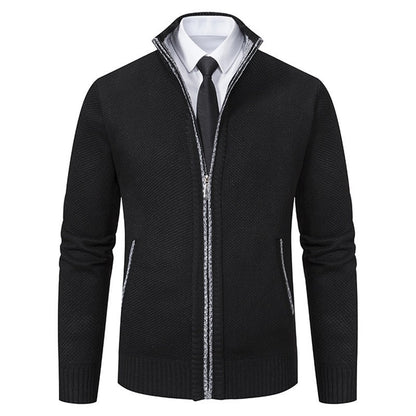 ✨【Pago contra reembolso】 ❄️Cárdigan de lana para hombre con cremallera cuello alto abrigo y cómodo para otoño e invierno 【M-4XL】