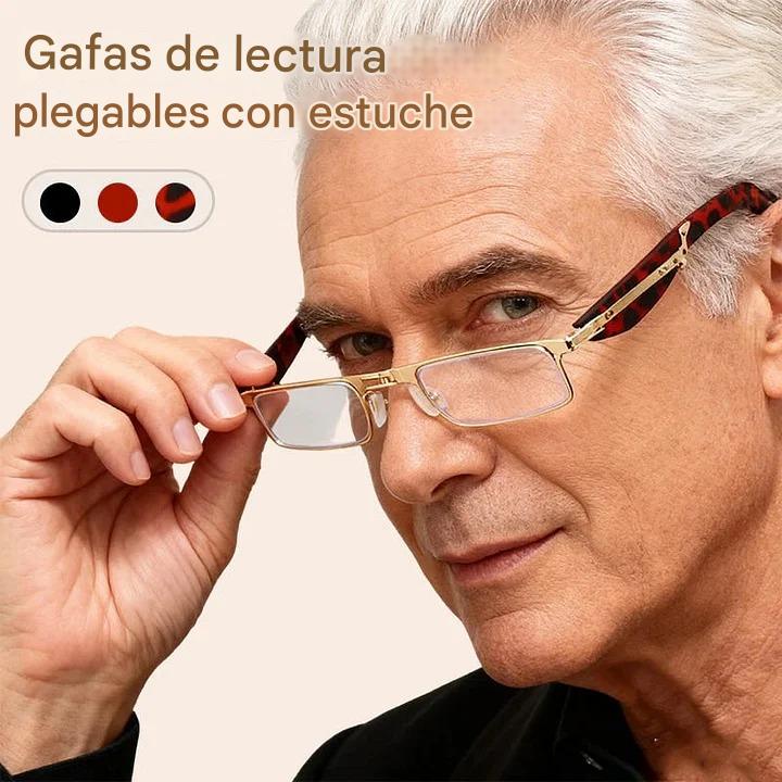 🔥【Venta caliente】Gafas de lectura plegables anti-luz azul y estuche para gafas