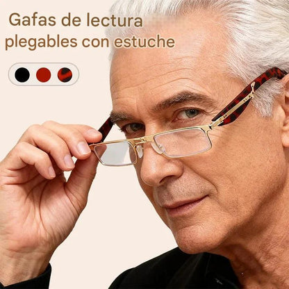 🔥【Venta caliente】Gafas de lectura plegables anti-luz azul y estuche para gafas