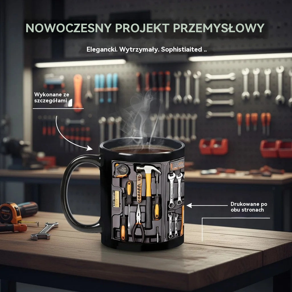 🔥☕Ustvarjalna 3D skodelica v obliki orodja z ročajem in veliko prostornino