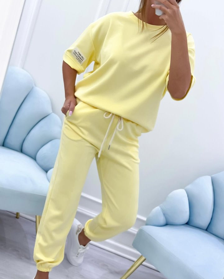 🔥Conjunto casual de top y pantalón liso para mujer