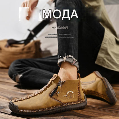 🥾Изцяло ръчно изработени мъжки ботуши Martens от естествена кожа (38-48), с подплата от пух и цип – топли, удобни и елегантни, подходящи за зимата.