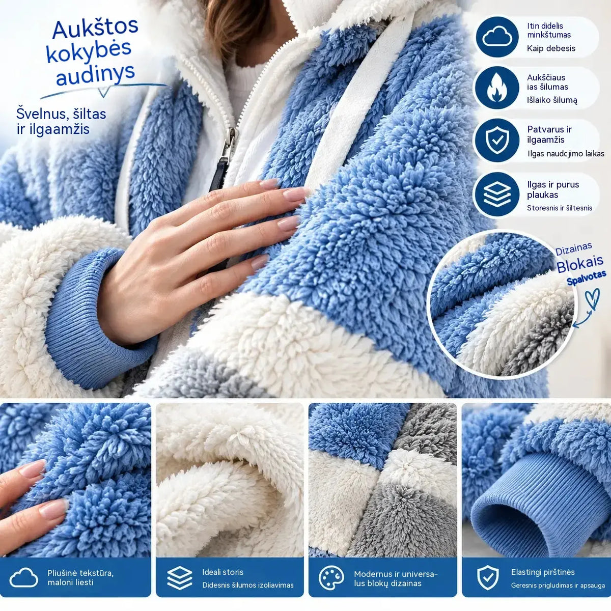 ☃️Ribotas pasiūlymas: 35 % nuolaida❄️【S–5XL】Nauja 2026 m. moteriška žieminė striukė – šilta, su pūkuotomis juostelėmis
