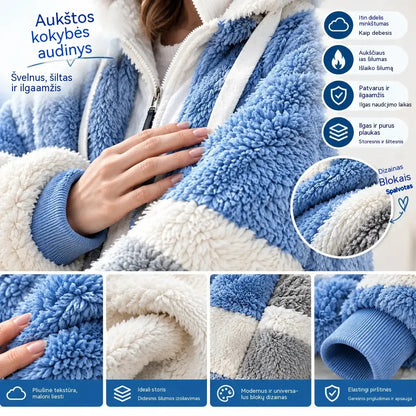 ☃️Ribotas pasiūlymas: 35 % nuolaida❄️【S–5XL】Nauja 2026 m. moteriška žieminė striukė – šilta, su pūkuotomis juostelėmis