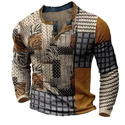 🌴🌈【50% sleva🔥】【S-4XL】👔😍 Nová kolekce pánských košil s potiskem, dlouhé rukávy, uvolněný styl Henry, dostupné ve více barvách