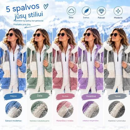 ☃️Ribotas pasiūlymas: 35 % nuolaida❄️【S–5XL】Nauja 2026 m. moteriška žieminė striukė – šilta, su pūkuotomis juostelėmis
