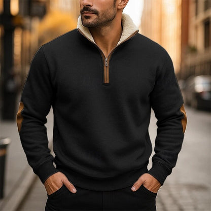 🔥【50% de descuento】Sudadera vintage con bordado y media cremallera  cómoda y con estilo
