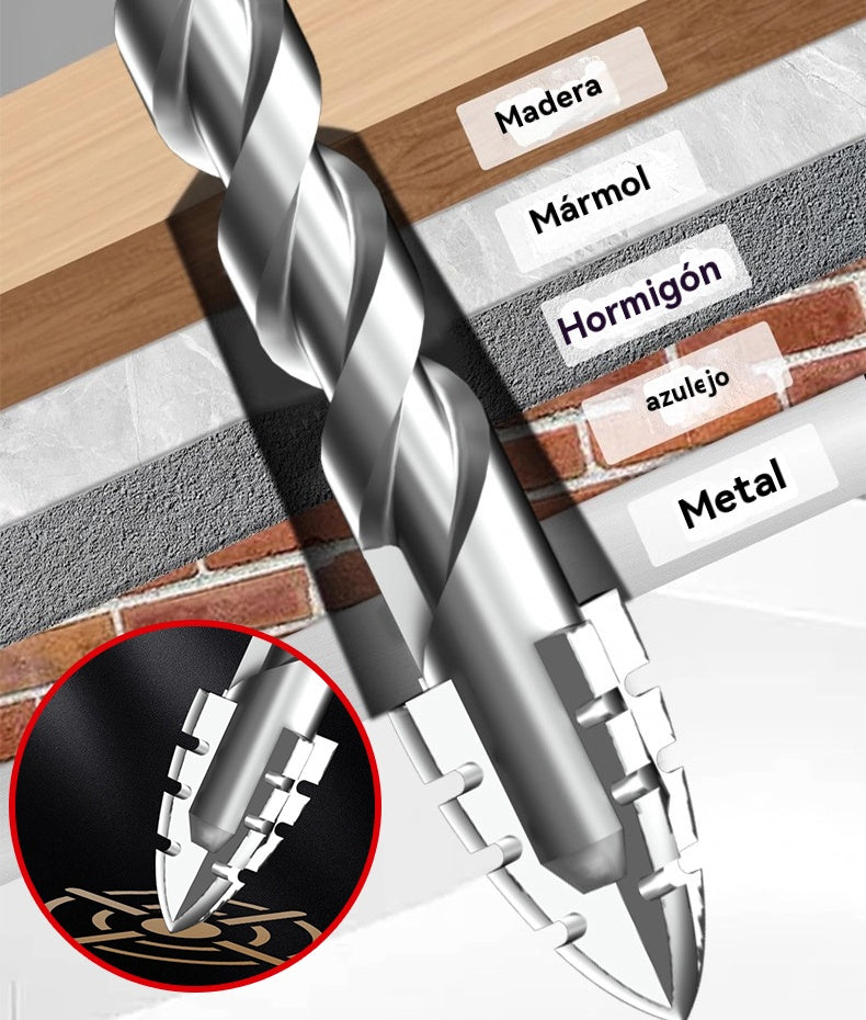 🥇 Súper duro filo de corte dentado, broca excéntrica de acero de tungsteno de 7.ª generación【3+4+5+6+8+10+12mm】