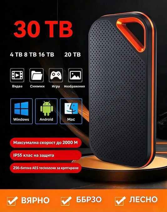 【Последният ден 🔥50% отстъпка】💥【32 TB】 Мобилен твърд диск с висока скорост и голям капацитет