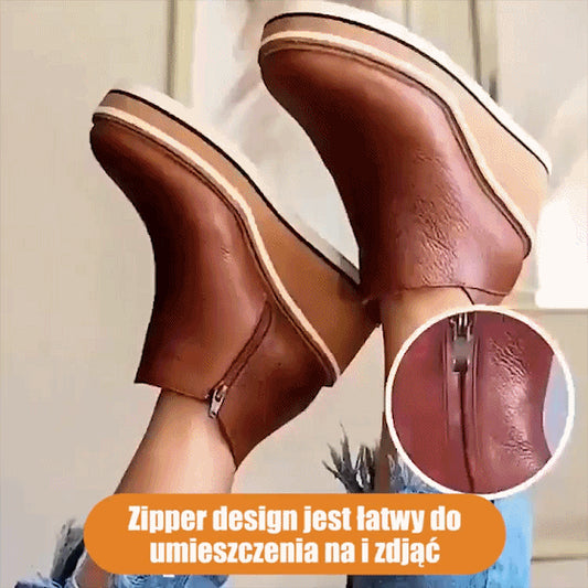 【35-43】Nuevos botines de cuero informales de gran tamaño