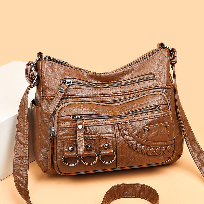 💥【Časovo obmedzená akcia】👜Nová mäkká kožená taška cez rameno s veľkou kapacitou