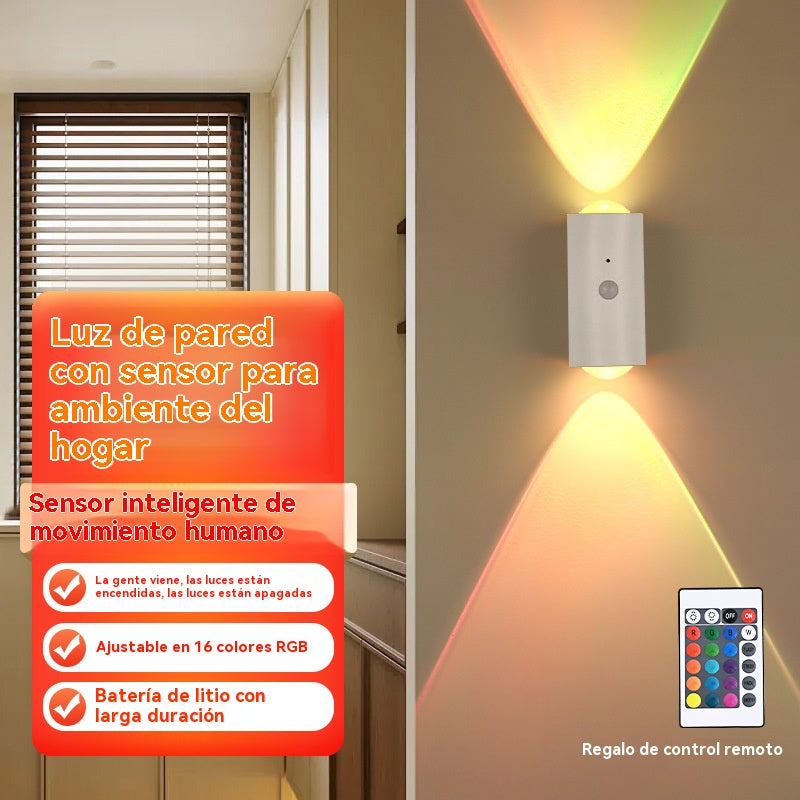 💡 Lámpara nocturna inteligente con sensor humano y base magnética – Luz de armario autoadhesiva recargable, con doble sensor tipo “ojo de gato” 🐱✨