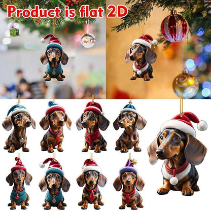 🎄【9 kusů】🐕 Vánoční ozdoby na stromeček ve tvaru štěňátek