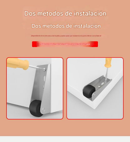 【8 ruedas + 32 tornillos】🚪 Soporte con Rueda para Puerta Caída – Silencioso, Ajustable y Fácil de Instalar 🔧