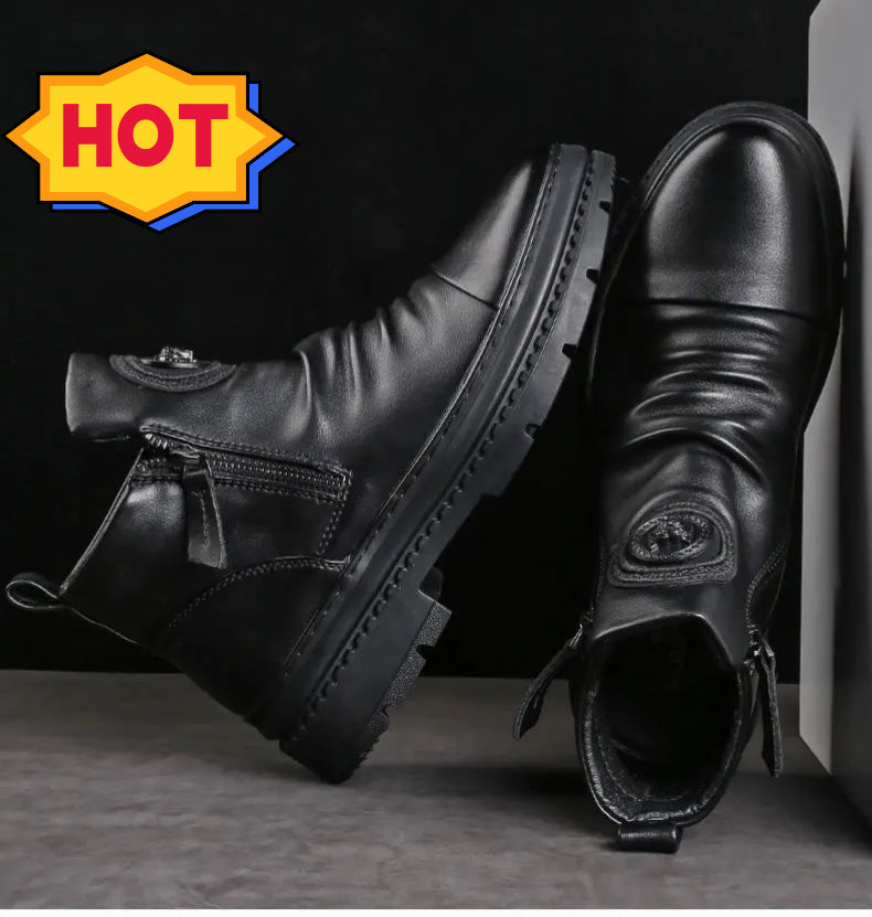 ⏳Novi jesenski in zimski modeli 【39-44】 Novi moški usnjeni škornji, visokokakovostno goveje usnje, ročno izdelani.