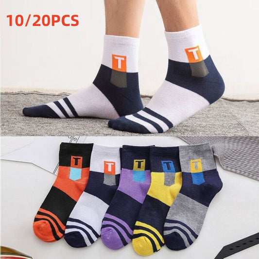 🧦Kúpte 5 kusov a získajte 5 kusov zadarmo【10 párov】Žiarivé, zápachu odolné a potuvzdorné športové ponožky pre mužov