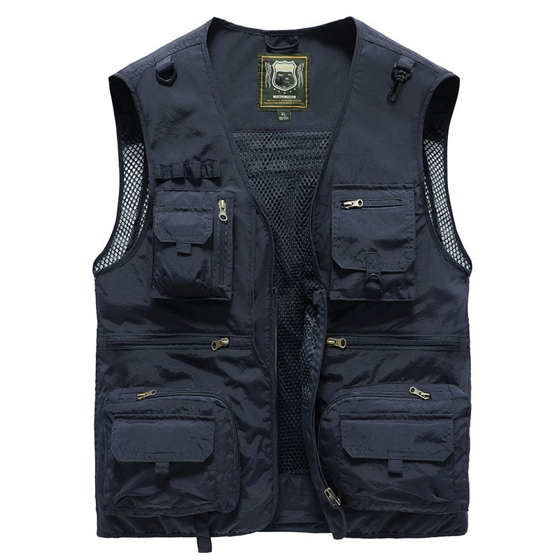 😎【S-5XL】Chaleco multibolsillos para ropa de trabajo al aire libre de verano.