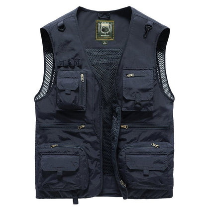 😎【S-5XL】Chaleco multibolsillos para ropa de trabajo al aire libre de verano.
