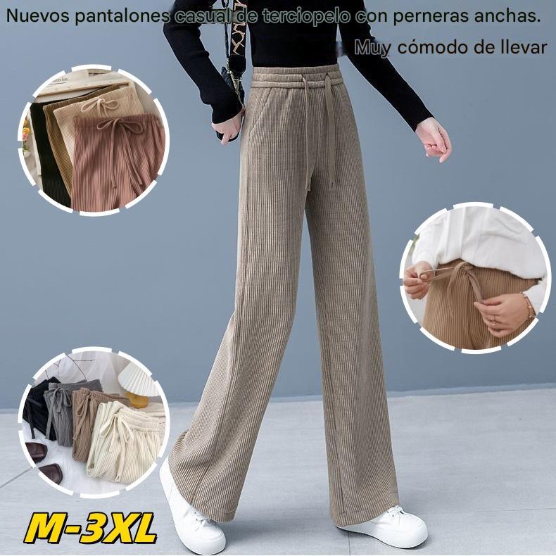 🔥【Venta caliente de otoño e invierno】 👖Nuevos pantalones casuales de terciopelo con perneras anchas, muy cómodos de usar.