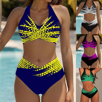 👙【Descuento 50% fuera de temporada💥】【L–5XL】👉 Bikini de dos piezas para mujer en tallas grandes ✅ Cintura alta ✅ Alta elasticidad
