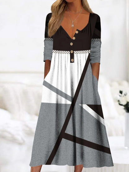 【S-3XL】🌺👗2025 Hot sale nové módní dámské šaty s potiskem kapes