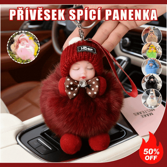😴🧸🚗Kupite 2, dobite 2 gratis🔥Obesek za avtomobilček v obliki speče punčke, obesek za ključe z risano plišasto igračo.