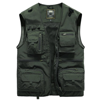 😎【S-5XL】Chaleco multibolsillos para ropa de trabajo al aire libre de verano.