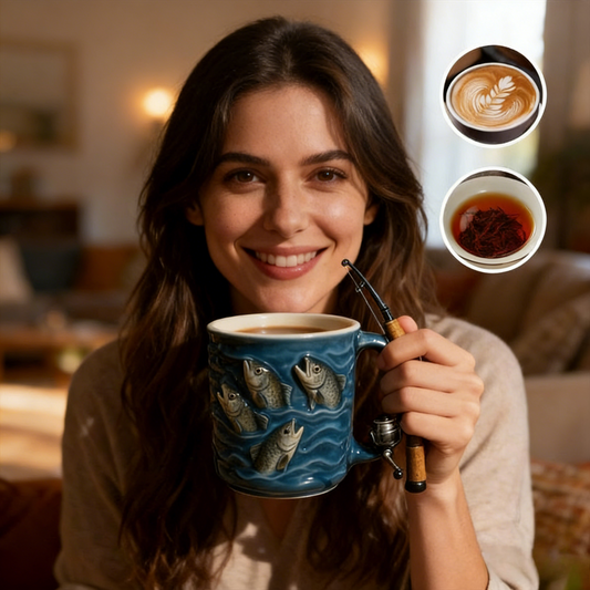 🎣☕Nov ribiški vrček Kreativen vrček iz smole, posebej zasnovan za ljubitelje ribolova.