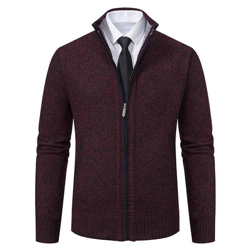 ✨【Pago contra reembolso】 ❄️Cárdigan de lana para hombre con cremallera cuello alto abrigo y cómodo para otoño e invierno 【M-4XL】