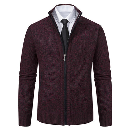 ✨【Pago contra reembolso】 ❄️Cárdigan de lana para hombre con cremallera cuello alto abrigo y cómodo para otoño e invierno 【M-4XL】