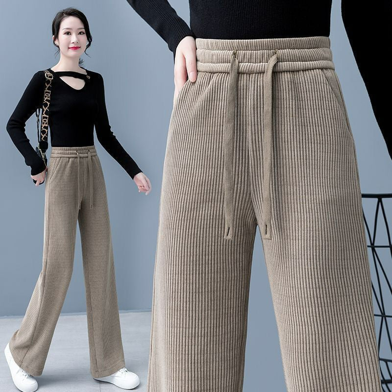 🔥【Venta caliente de otoño e invierno】 👖Nuevos pantalones casuales de terciopelo con perneras anchas, muy cómodos de usar.