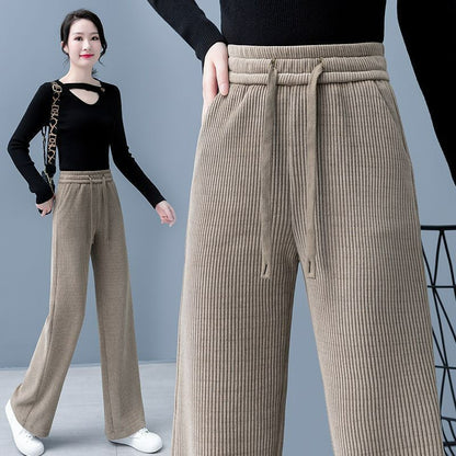 🔥【Venta caliente de otoño e invierno】 👖Nuevos pantalones casuales de terciopelo con perneras anchas, muy cómodos de usar.
