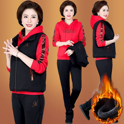 🔥【Pantalón + Suéter + Chaqueta】Nuevo traje acolchado y grueso de otoño e invierno 2025 para deportes y ocio.