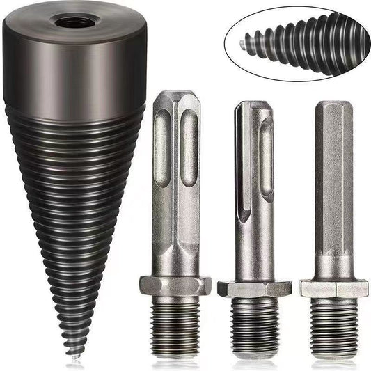 【42 mm broca divisora de leña + 3 tipos de vástago】🪵⚙️ Broca divisora de leña eléctrica de acero reforzado, potente y sin esfuerzo