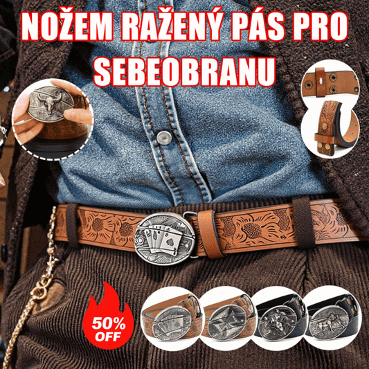 🆒🎁【Plačilo ob dostavi】👍Moški reliefni pas z vgrajenim nožem za samoobrambo